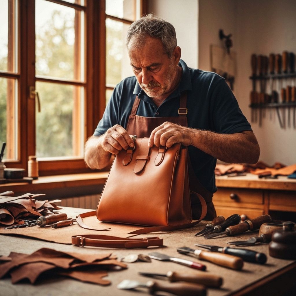 Luxury leather craftsmanship inside a partner tannery